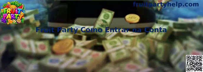 Interface oficial do Fruit Party com orientações de login